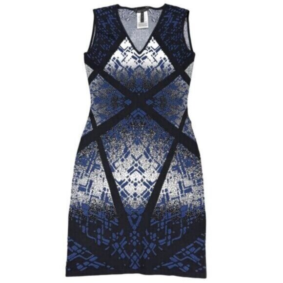 BCBGMaxAzria Gari Jacquard Bodycon Dress Womens Size Small - Picture 2 of 6